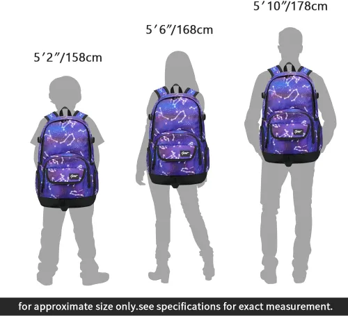 Vista 5 de Mochila escolar estilo Rickyh, mochila de viaje para hombres y mujeres, mochila ligera con compartimento para portátil, Tamaño único