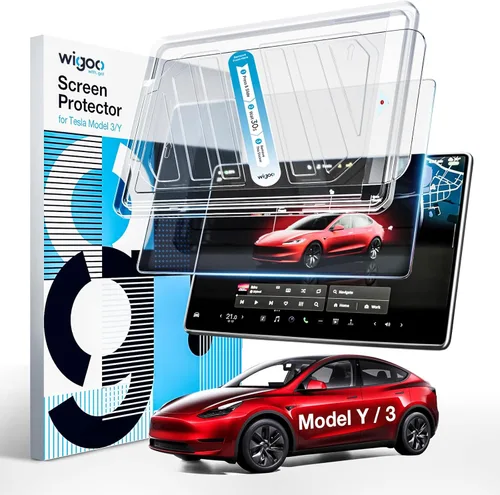 Vista 9 de Wigoo Protector de pantalla para Tesla Model 3 (2024 ~ 2026) y Model Y Premium 2025 mate [sin reflejos ni huellas dactilares] Accesorios