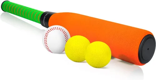 Vista 5 de CeleMoon 22 Inch Soft Foam Kids Baseball Bat Set with Balls Gift Toys for Children Toddlers Boys Girls Age 3-5-8 Outdoor Indoor Sport T Ball Game