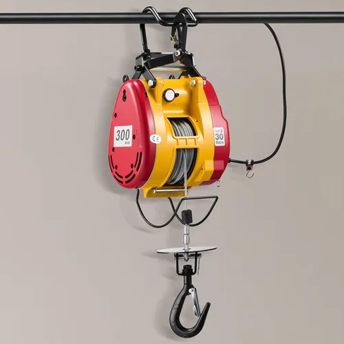 Vista 8 de VEVOR Polipasto Eléctrico 2 en 1, Capacidad de 660 lbs, Grúa de Potencia Portátil de 1500W, Altura de Elevación de 98.4 pies, 62 pies/min