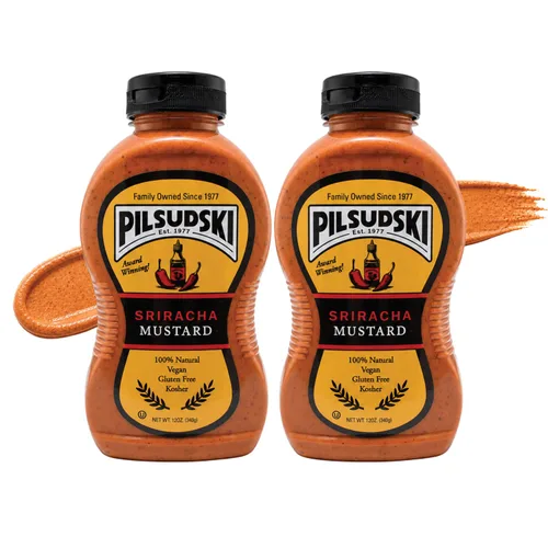 Vista 12 de Pilsudski's Brand Mustard - Botella exprimible de 12 onzas, condimentos perfectos para cualquier plato (12 onzas líquidas (paquete de 4), Mustard