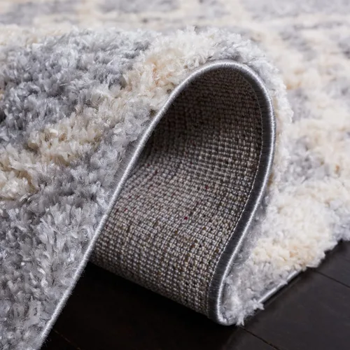 Vista 5 de SAFAVIEH Berber Shag Collection - Alfombra decorativa, 2 x 4 pies, diseño marroquí, color gris y crema, no desprende pelusa y de fácil cuidado, 1.2