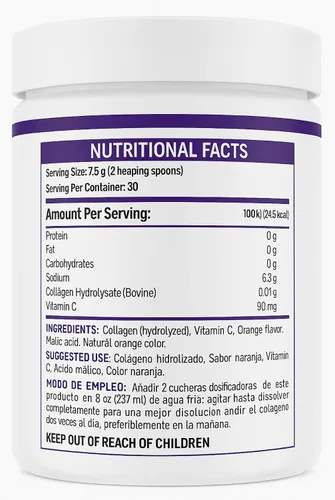 Vista 2 de Colageina Polvo de colágeno hidrolizado con vitamina C (7.94 oz) – Sabor neutro – Suplemento diario de colágeno para el bienestar rutinario – 1