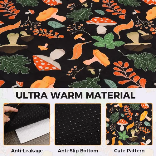 Vista 4 de Homimp 4 almohadillas para orina de conejillo de indias, autocalentables, para mantener el calor, lavables y antideslizantes, camas de animales Negro