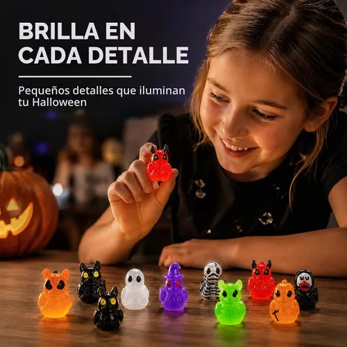 Vista 3 de Mini patos de resina de Halloween que brillan en la oscuridad, novedad