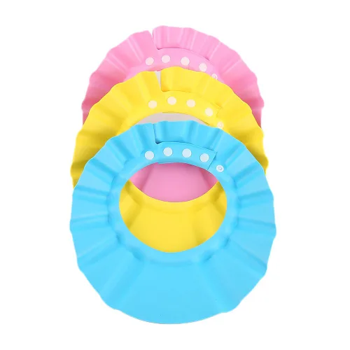Vista 7 de Gorro de baño con protección de baño con champú y visera ajustable para niños pequeños, bebés, niños, juego de 3