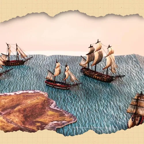 Vista 3 de Wargames Delivered - Black Seas The Age of Sail Merchant Buques incluye 2 recipientes de resina y metal - Juego de mesa de acorazado por Warlord