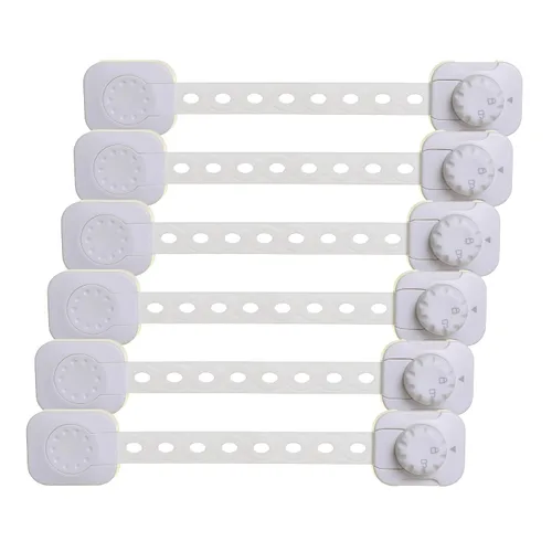 Vista 8 de Dreambaby Twist 'N Lock - Paquete de 6 pestillos multiusos, cerraduras de seguridad para niños para armarios, cajones, electrodomésticos, cerradura