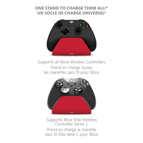 Vista 8 de Controller Gear Pulse Red Universal Xbox Pro Charging Stand with 1100 Mah Rechargeable Battery, Charging Dock, Charging Station for Xbox Series XS