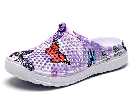 Vista 19 de CERYTHRINA Zuecos de jardín para mujeres, zapatos transpirables de secado rápido, sandalias, pantuflas, calzado de playa
