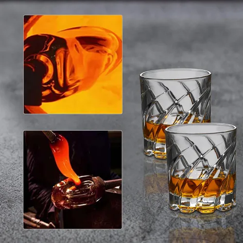 Vista 6 de PARACITY Vasos de whisky giratorios, juego de 2