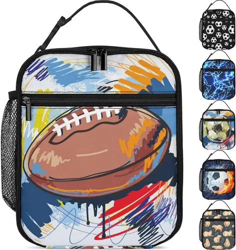Vista 11 de Capybara - Lonchera con diseño de hojas para niños y niñas, lonchera reutilizable con bolsillo lateral, lonchera para niñas y adolescentes, bolsa