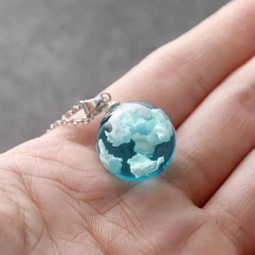 Vista 4 de Lroxiy Collares para mujeres y niñas, diseño creativo de girasol copo de nieve azul cielo hoja colgante cadena de San Valentín regalos joyería