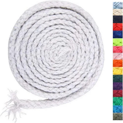 Vista 14 de Cuerda de macramé de 5 mm * 295 pies, cuerda de algodón natural de 8 hebras trenzadas para manualidades, hilo de algodón para tejer, para colgar