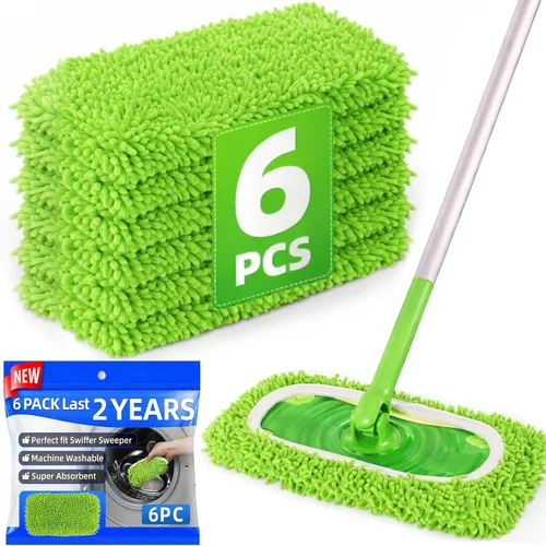 Vista 9 de Tidy Monster Paquete de 8 almohadillas de microfibra reutilizables de repuesto compatibles con Swiffer Sweeper, almohadillas lavables a máquina