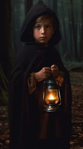 Vista 3 de Capa de bruja con capucha renacentista verde con capucha, disfraz medieval de hobbit para Halloween