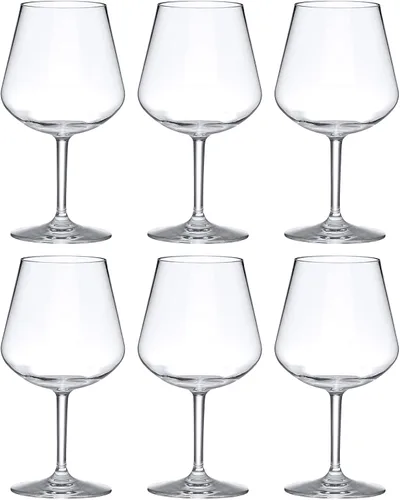 Vista 4 de Amazing Abby - Sienna - Copas de vino Tritan irrompibles de 20 onzas (juego de 6), copas de vino tinto de plástico, reutilizables, sin BPA, aptas