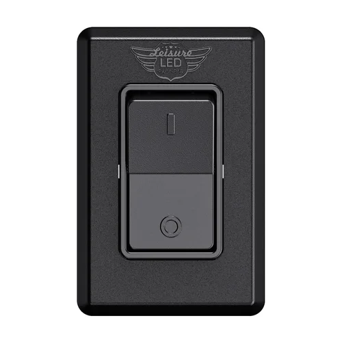 Vista 6 de Interruptor de encendido/apagado moderno de SPST único con tapa, 12 voltios, para RV, remolque, cámper, con etiqueta adhesiva (Negro)
