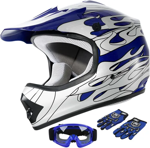 Vista 25 de SLMOTO - Casco DOT para niños y jóvenes, casco de motocross para todoterreno y calle, casco de motocicleta, casco de bicicleta de tierra, motocross