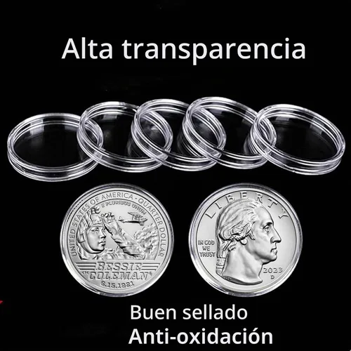 Vista 4 de MUDOR Soporte para monedas de 0.984 in para cuarto de galón, 100 cápsulas de monedas con estuche, caja de almacenamiento de monedas para colección