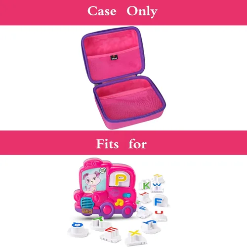 Vista 7 de Estuche de transporte de almacenamiento compatible con el juego de letras magnéticas Leapfrog Fridge Phonics, rosa, solo funda