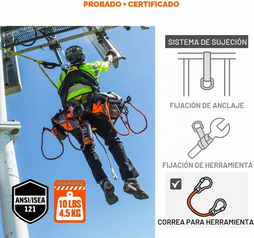 Vista 2 de Ergodyne squids Cordón Elástico para herramientas – Single – Mosquetón