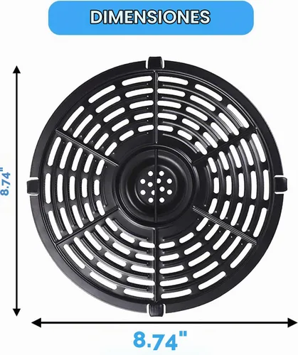 Vista 2 de Bandeja de repuesto para freidora de aire, bandeja de repuesto para freidora de aire de 8.7 pulgadas, 5 cuartos de galón, accesorios de repuestos