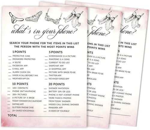 Vista 14 de 50 tarjetas de juego de bingo de lencería para despedida de soltera, boda, despedida de soltera, a granel, cuadrado en blanco, ideas de regalo
