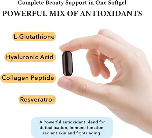 Vista 3 de Cápsulas blandas de glutatión liposomal, absorción mejorada, liberación liposomal, forma activa, L-glutatión, celular, función inmune