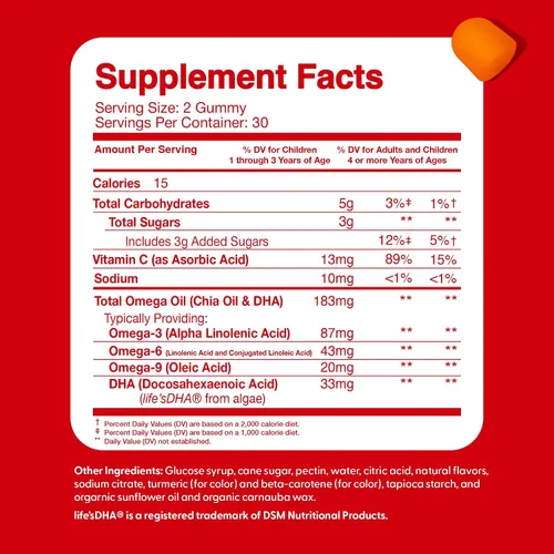 Vista 5 de Gomas DHA de Omega para niños de Feel Great Vitamins con Omega 3 6 9, Vitamina C Apoya la función cerebral saludable, la visión y la salud