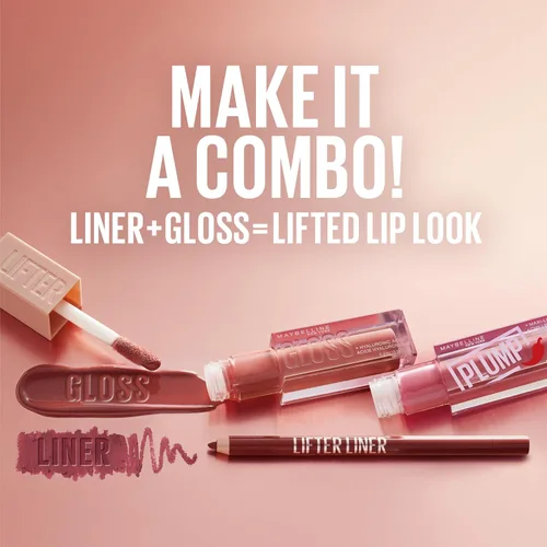 Vista 6 de Maybelline Lifter Gloss, Brillo de Labios Hidratante con Ácido Hialurónico, Alto Brillo para Labios Más Llenos, Perla, Perla Plateada Transparente