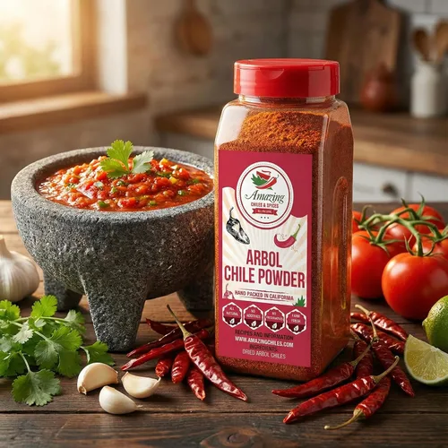 Vista 6 de Chile de Arbol - Chile rojo seco en polvo, 1 libra (16 onzas), pimientos molidos para auténtica cocina mexicana por Amazing Chiles & Spices