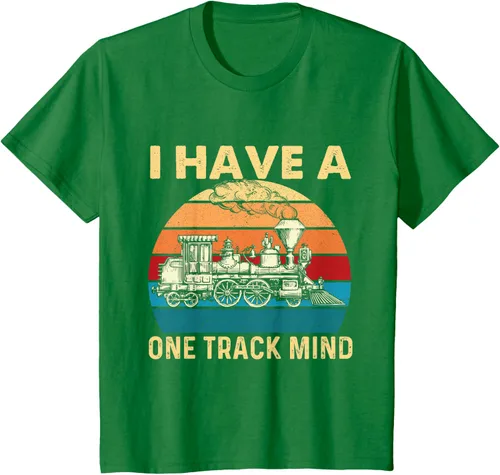 Vista 41 de Camiseta con texto en inglés "I Have A One Track Mind - Trainspotter Model Train Railroad, Negro, S