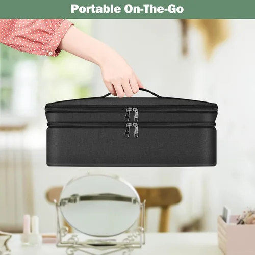 Vista 4 de SITHON Estuche de transporte de viaje de doble capa para Shark FlexStyle/SmoothStyle, bolsa organizadora de almacenamiento resistente al agua
