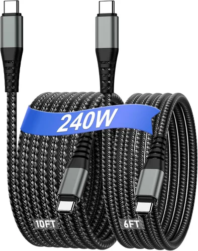 Vista 14 de Cabepow Cable USB tipo C [3 unidades de 1 pie] USB A tipo C de nailon trenzado de alta calidad de 1 pie de largo, de carga rápida para Samsung