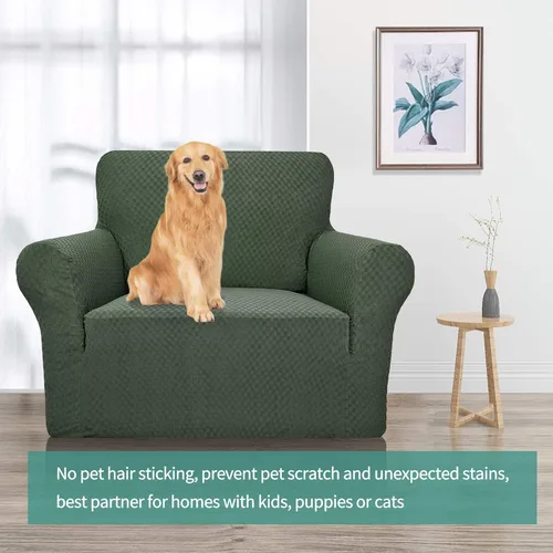 Vista 2 de YEMYHOM Funda para sofá con diseño jacquard de alta elasticidad, funda para silla de sala de estar, a prueba de mascotas, perros y gatos