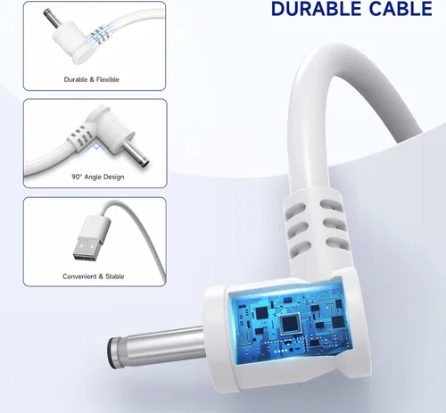 Vista 7 de Ayotu Cable de carga de 16 pies para Ring Stick Up Cam Batería/Enchufe, Cable de alimentación resistente a la intemperie para mantener la cámara
