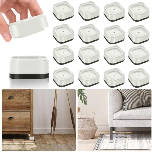Vista 20 de Paquete de 12 elevadores de muebles de 1, 2 o 3 pulgadas, elevadores de cama ajustables resistentes para mesa, escritorio, sofá, silla, gabinete