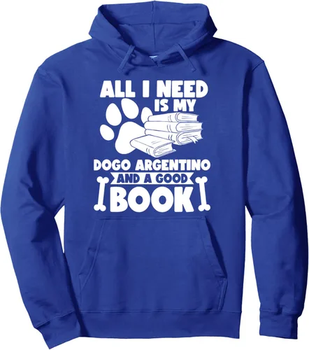 Vista 3 de Todo lo que necesito es mi dogo argentino y un buen libro Sudadera con capucha, Negro