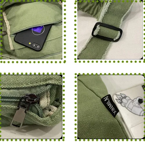 Vista 3 de Bolsos hobo para mujer, bolsa de lona grande, bolso de hombro a la moda, bolso de mensajero para mujeres y hombres, bolsa universitaria 2023