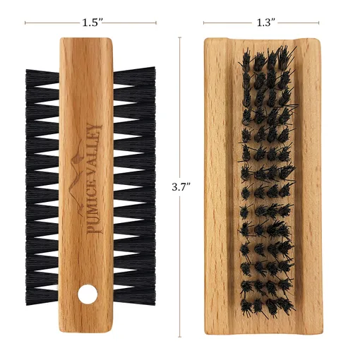 Vista 9 de Cepillo de uñas de madera con cerdas de carbón de nylon y cuerda para colgar - Cepillo de uñas de doble cara para frotar uñas de dedos y pies