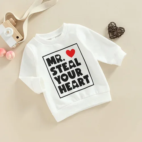 Vista 107 de Sudadera con cuello redondo para el día de San Valentín para bebé, niña, niño, para el día de San Valentín