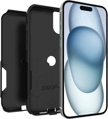 Vista 4 de OtterBox Carcasa para iPhone 15 Plus y iPhone 14 Plus Commuter Series, color negro, delgada y resistente, apta para bolsillo, con protección