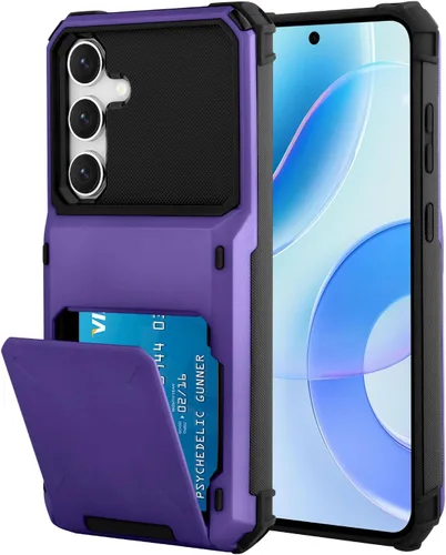 Vista 134 de Funda tipo cartera para Samsung Galaxy S22 con ranura para 2 tarjetas de crédito Funda a prueba de golpes Hybrid Heavy Duty Protection Armor Funda