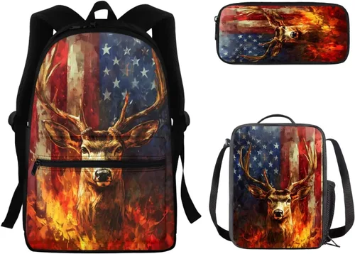 Vista 116 de FOR U DESIGNS Fuego baloncesto impreso niños escuela mochilas viaje mochila libro bolsa