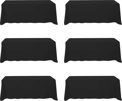Vista 147 de BRILLMAX - Manteles para mesa rectangular de 6 pies, tela de lino de poliéster, lavable, para boda, recepción, banquete, fiesta de cumpleaños, 60 x