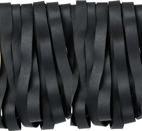 Vista 4 de AMUU Bandas de goma gruesas tamaño #107, bandas de goma anchas 30 paquetes negros, bandas elásticas grandes y largas para suministros de oficina
