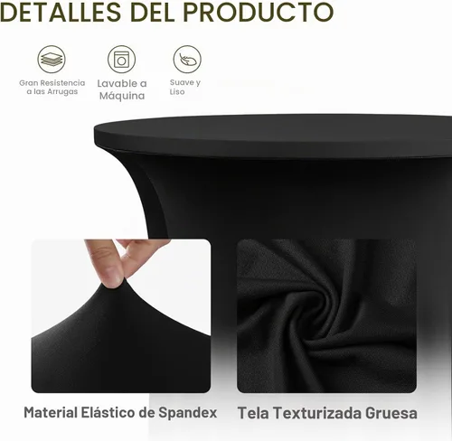 Vista 3 de ANMINY Mantel de cóctel con falda de volantes, color negro, 24 x 43