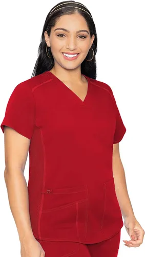 Vista 11 de Med Couture Touch - Camisa médica con cuello en V para mujer Sorbete de albaricoque