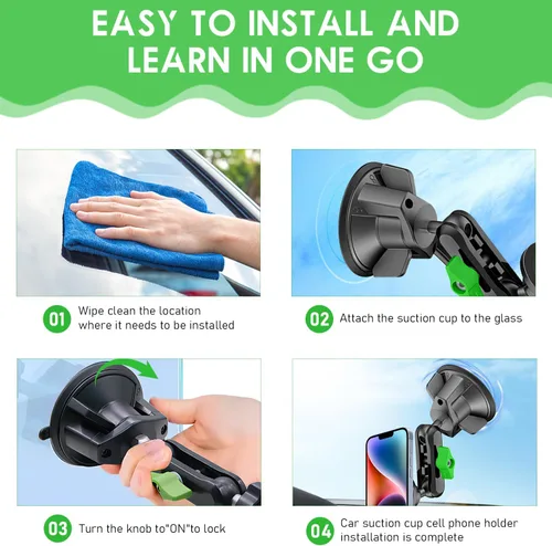 Vista 6 de psycat Chubby Grip - Soporte magnético para teléfono con ventosa para iPhone, Samsung, todos los teléfonos inteligentes, rotación de 360°, soporte